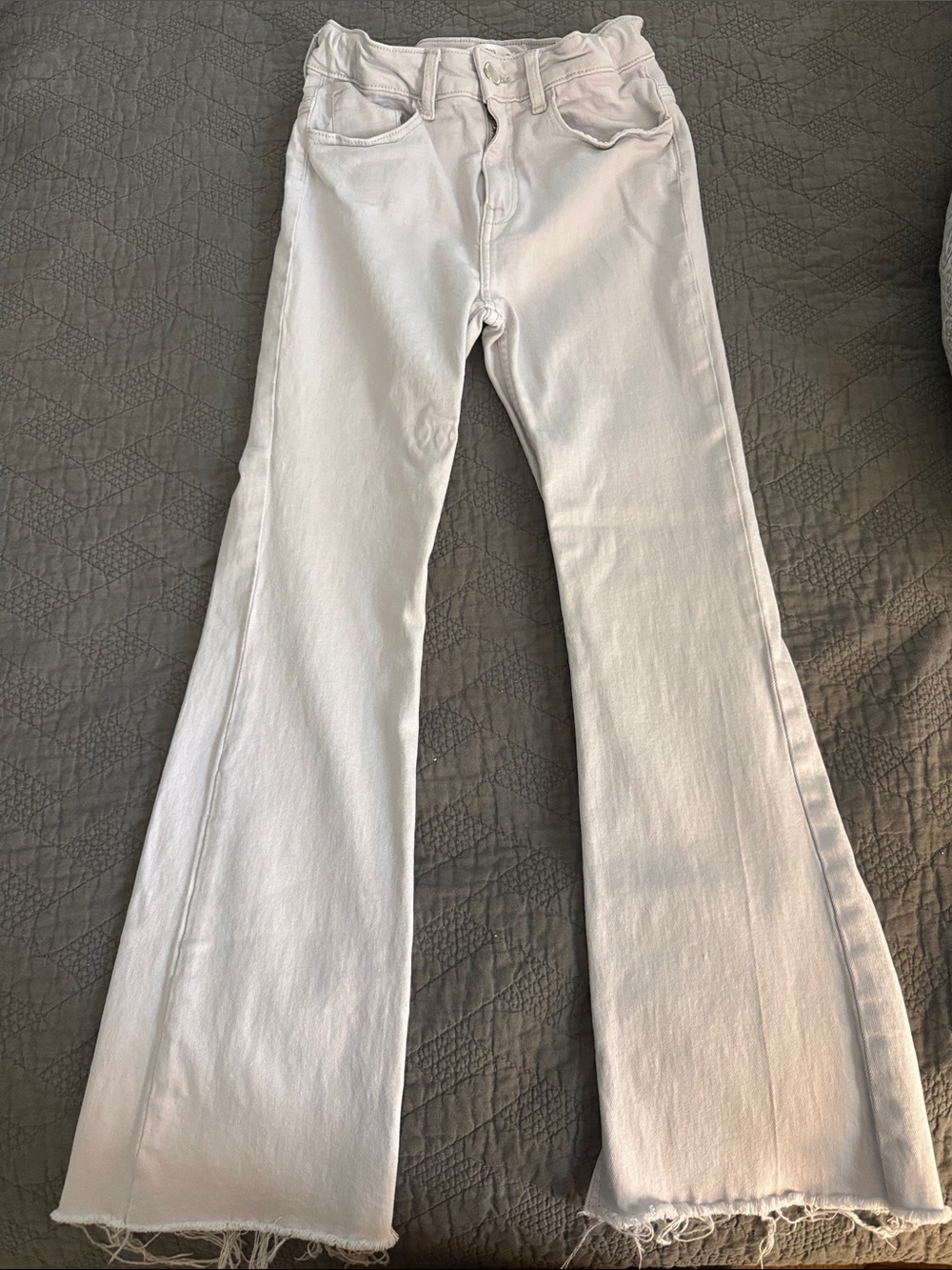 Girls White Flare Jeans